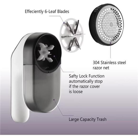 Electric Fabric Shaver, Homeleader Rechargeable Lint Remover,Led Digital Display - Picture 5 of 7